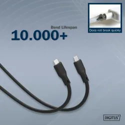Kabel połączeniowy DIGITUS silikonowy USB-C - USB-C, USB 4 Gen2 20G 8K