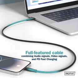 Kabel połączeniowy DIGITUS silikonowy USB-C - USB-C, USB 4 Gen2 20G 8K
