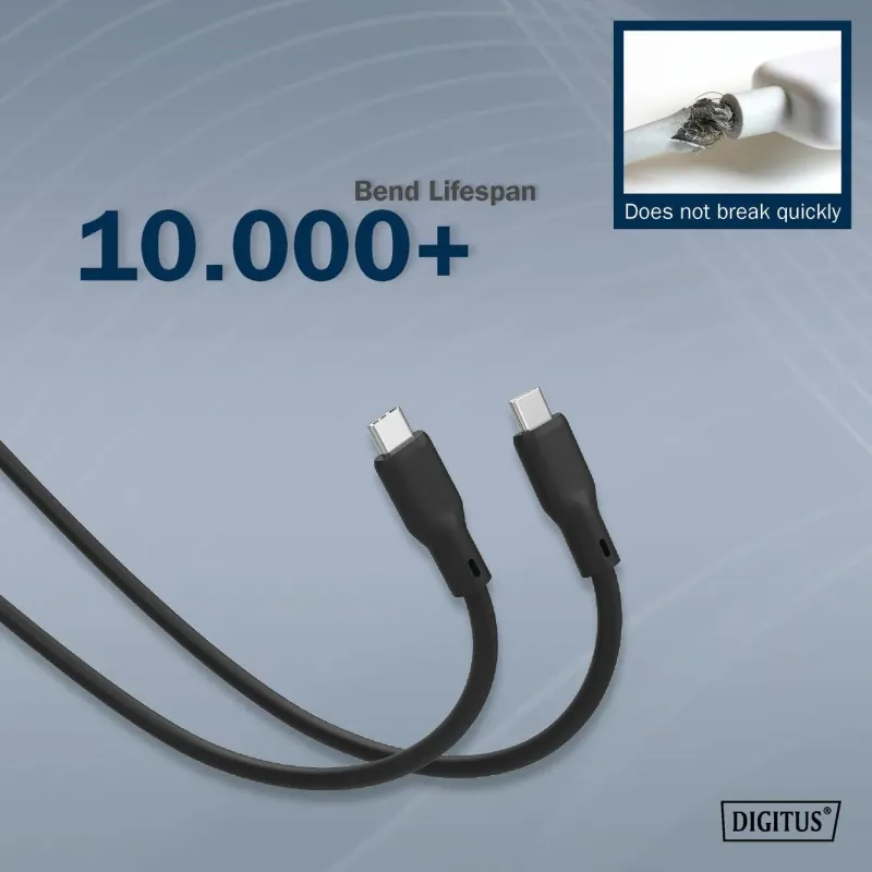 Kabel połączeniowy DIGITUS silikonowy USB-C - USB-C, USB 4 Gen3 40G 8K