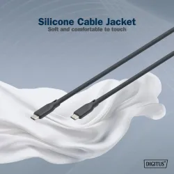 Kabel połączeniowy DIGITUS silikonowy USB-C - USB-C, USB 3.2 Gen1 5G 4K