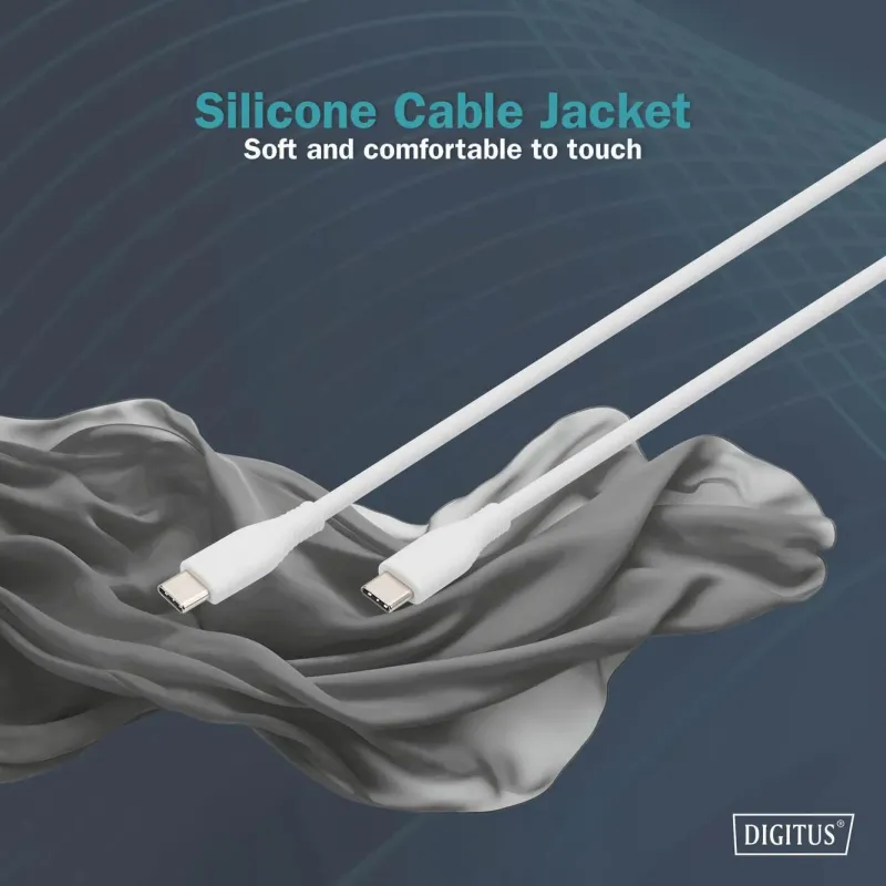 Kabel zasilający DIGITUS silikonowy USB-C - USB-C, USB 2.0 6… | PartsPC.pl