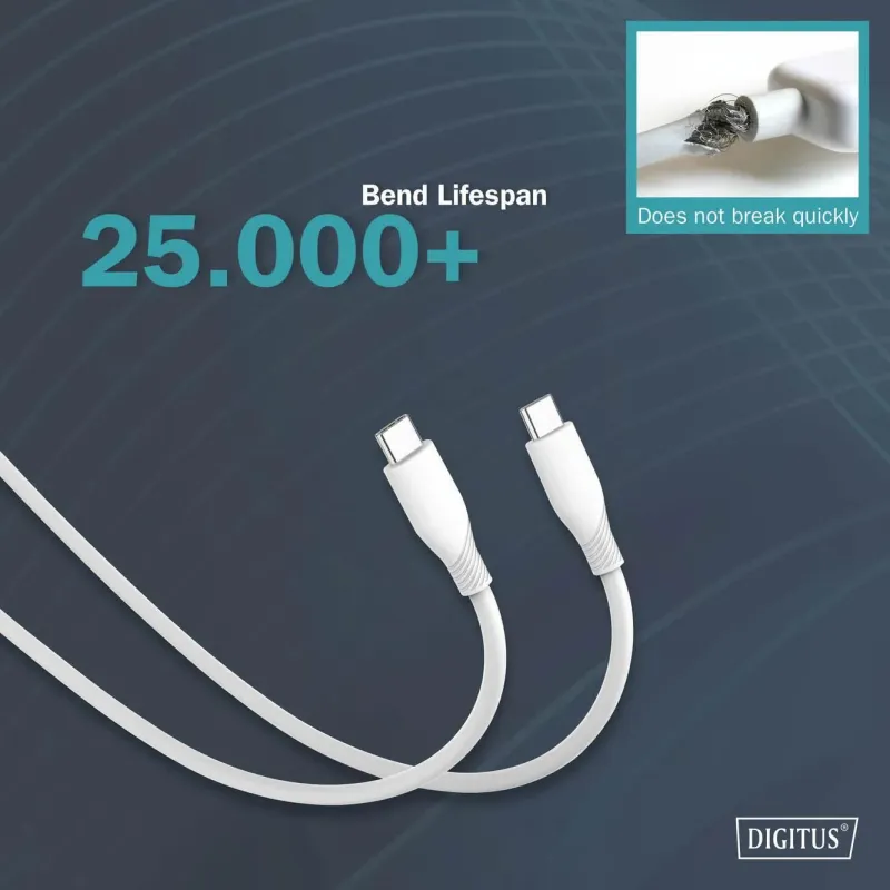 Kabel zasilający DIGITUS silikonowy USB-C - USB-C, USB 2.0 6… | PartsPC.pl