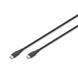 Kabel zasilający DIGITUS silikonowy USB-C - USB-C, USB 2.0 60W, 1m czarny