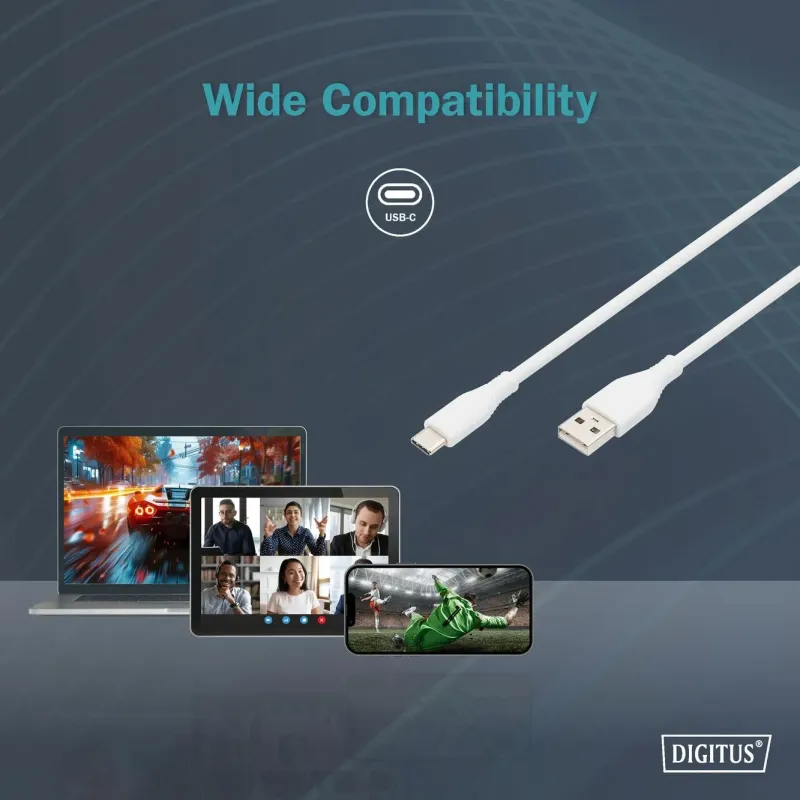 Kabel zasilający DIGITUS silikonowy USB-A - USB-C, USB... | PartsPC.pl