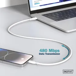 DIGITUS kabel USB-C AK-300340-005-W – Długość: 0,5 m