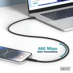 Kabel zasilający DIGITUS silikonowy USB-A - USB-C, USB 2.0 6… | PartsPC.pl