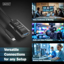 Kabel przedłużający aktywny DIGITUS DA-73110, USB 3.2 Gen1, 5Gbps, USB-C -