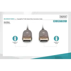 Kabel DIGITUS połączeniowy hybrydowy AOC DisplayPort 1.4 8K60Hz UHD DP/DP