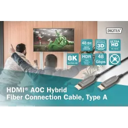 Kabel DIGITUS połączeniowy hybrydowy AOC HDMI 2.1 Ultra High Speed 8K60Hz