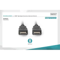 Kabel HDMI DIGITUS AK-330114-050-S Highspeed 1.4 z Eth. HDMI A/HDMI A 5m