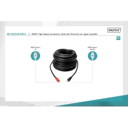 Kabel HDMI DIGITUS Highspeed Eth. 1.4 GOLD Typ A, M/M ze wzmac. 10m Black