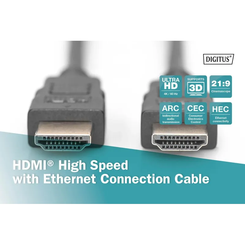 Kabel DIGITUS połączeniowy HDMI 1.4 High Speed Ethernet 4K30Hz UHD HDMI