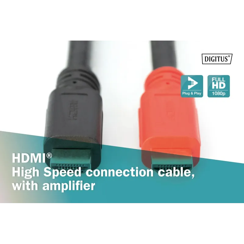 Kabel DIGITUS HDMI HighSpeed ze wzmacniaczem 1080p60Hz FHD Typ HDMI A/A M/M