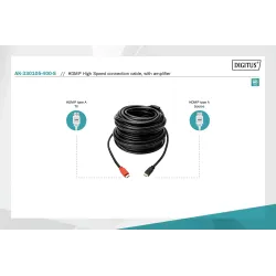 Kabel DIGITUS HDMI HighSpeed ze wzmacniaczem 1080p60Hz FHD Typ HDMI A/A M/M