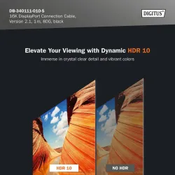 Kabel połączeniowy DIGITUS PREMIUM DisplayPort 2.1 16K60Hz DP/DP M/M czarny