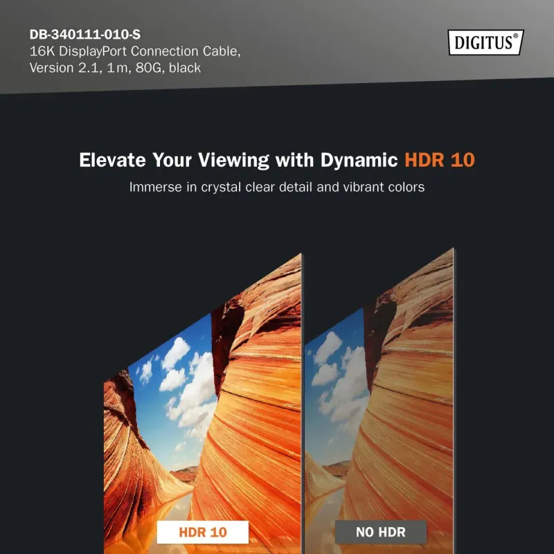 Kabel połączeniowy DIGITUS PREMIUM DisplayPort 2.1 16K60Hz DP/DP M/M czarny