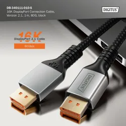 Kabel połączeniowy DIGITUS PREMIUM DisplayPort 2.1 16K60Hz DP/DP M/M czarny