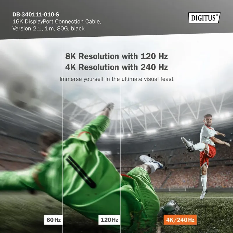 Kabel połączeniowy DIGITUS PREMIUM DisplayPort 2.1 16K60Hz DP/DP M/M czarny