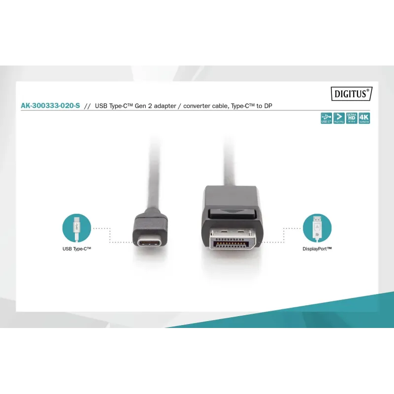 Kabel adapter DIGITUS USB 3.1 Gen 2 SuperSpeed+ Typ USB | PartsPC.pl