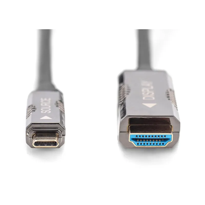 Kabel adapter DIGITUS hybrydowy AOC USB Typ C na HDMI 4K 60Hz 20m
