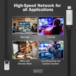 Kabel adapter DIGITUS USB-C – RJ45 Kat. 6A S/FTP, 1 Gbit/s, USB 3.2 Gen1,