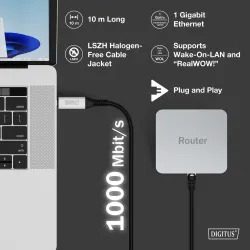 Kabel adapter DIGITUS USB-C – RJ45 Kat. 6A S/FTP, 1 Gbit/s, … | PartsPC.pl