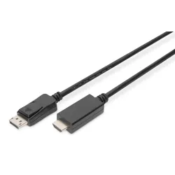 Kabel adapter DIGITUS DisplayPort 1.2 4K 60Hz UHD Typ DP/HDMI A M/M czarny