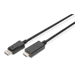 Kabel adapter DIGITUS DisplayPort 1.2 4K 60Hz UHD Typ DP/HDMI A M/M czarny