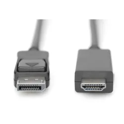 Kabel adapter DIGITUS DisplayPort 1.2 4K 60Hz UHD Typ DP/HDMI A M/M czarny
