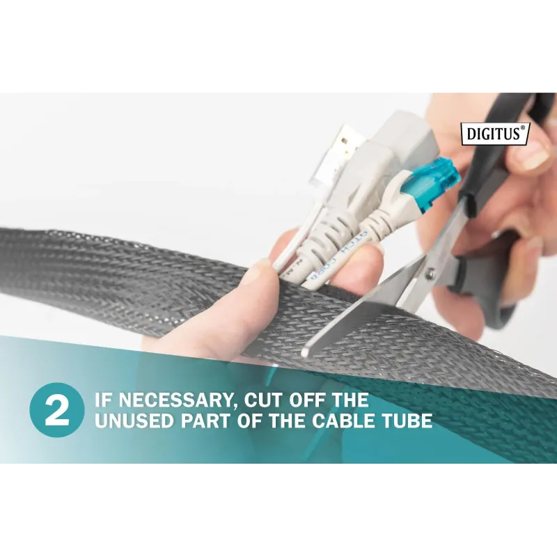 Maskownica DIGITUS taśmowa do okablowania na rzepy elastyczna regulowana 2m