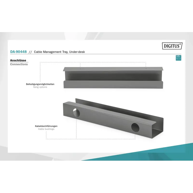 Kanał stalowy DIGITUS do organizacji okablowania montaż śruby dł. 60cm