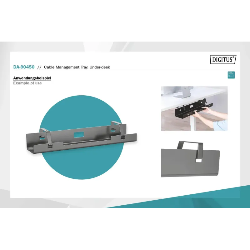 Kanał stalowy DIGITUS do organizacji okablowania z uchwytami montaż śruby