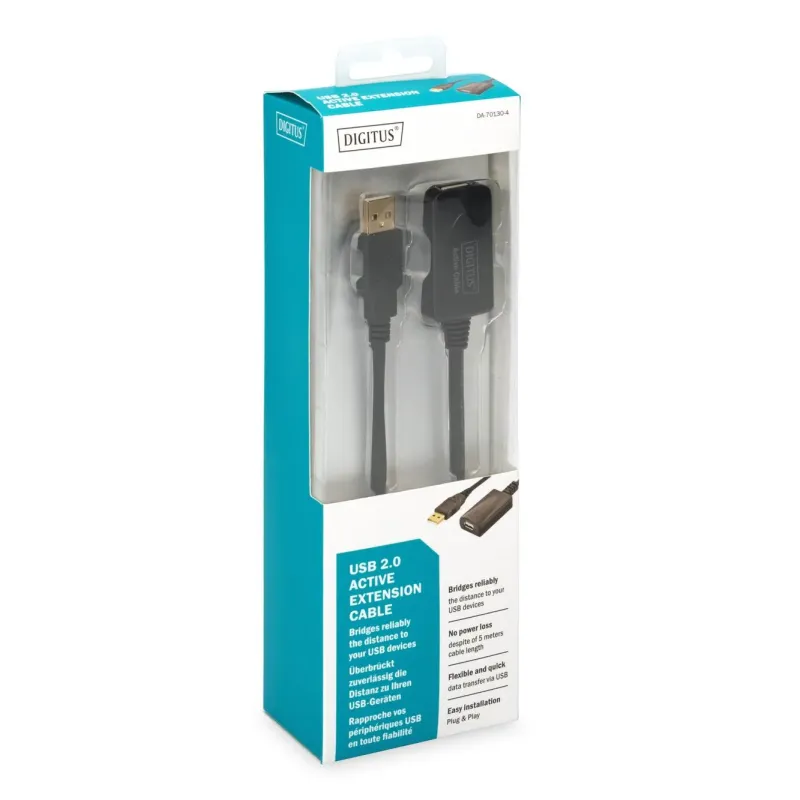 Kabel przedłużający aktywny DIGITUS DA-70130-4 USB 2.0 5m