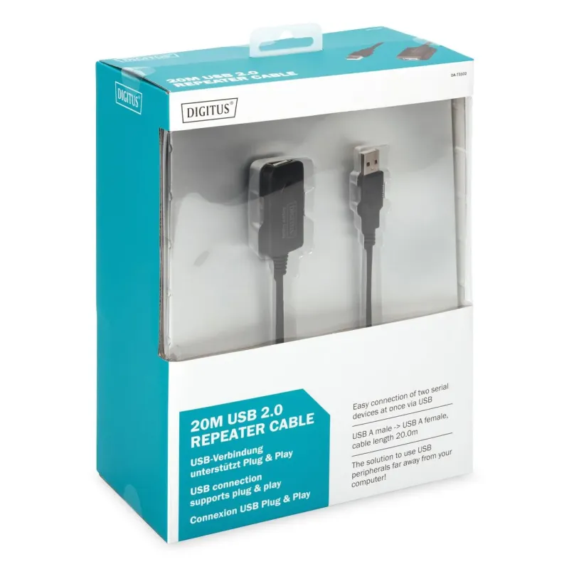Kabel przedłużający aktywny DIGITUS DA-73102 USB 2.0 20m | PartsPC.pl