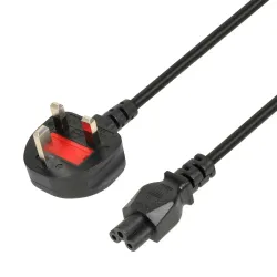Kabel zasilający 1,8m, iBOX IKZ2UK (koniczynka) wtyczka odlewany UK, IEC320