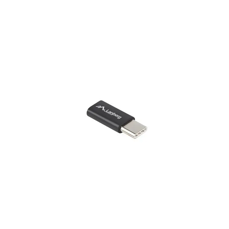 Adapter Lanberg USB type-C(M) - micro USB-B(F) czarny