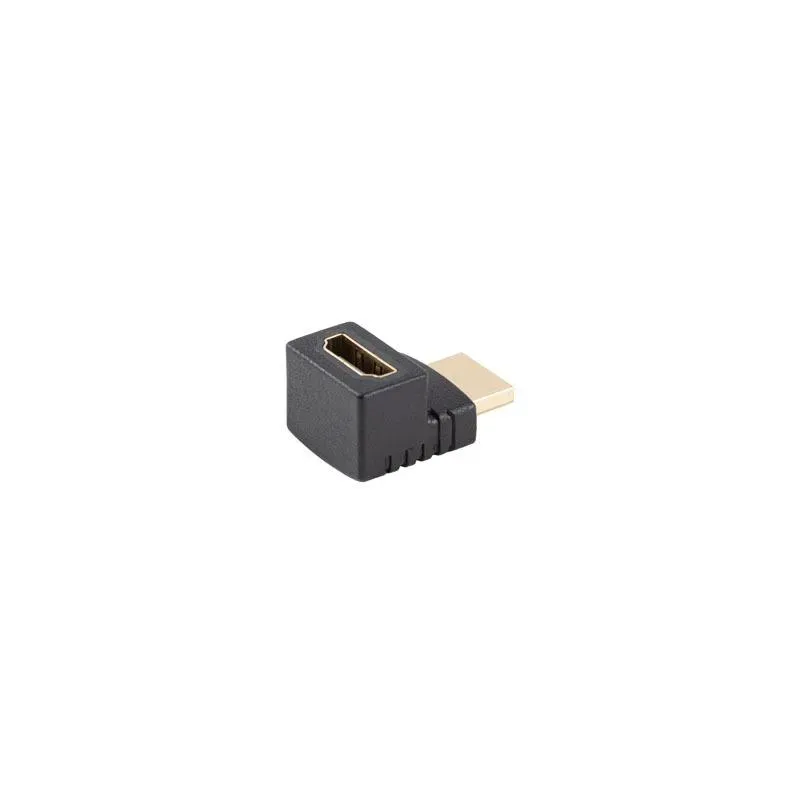 Adapter Lanberg HDMI(M) - HDMI(F) 4K kątowy góra czarny