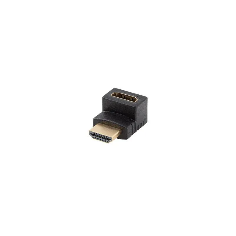 Adapter Lanberg HDMI(M) - HDMI(F) 4K kątowy góra czarny