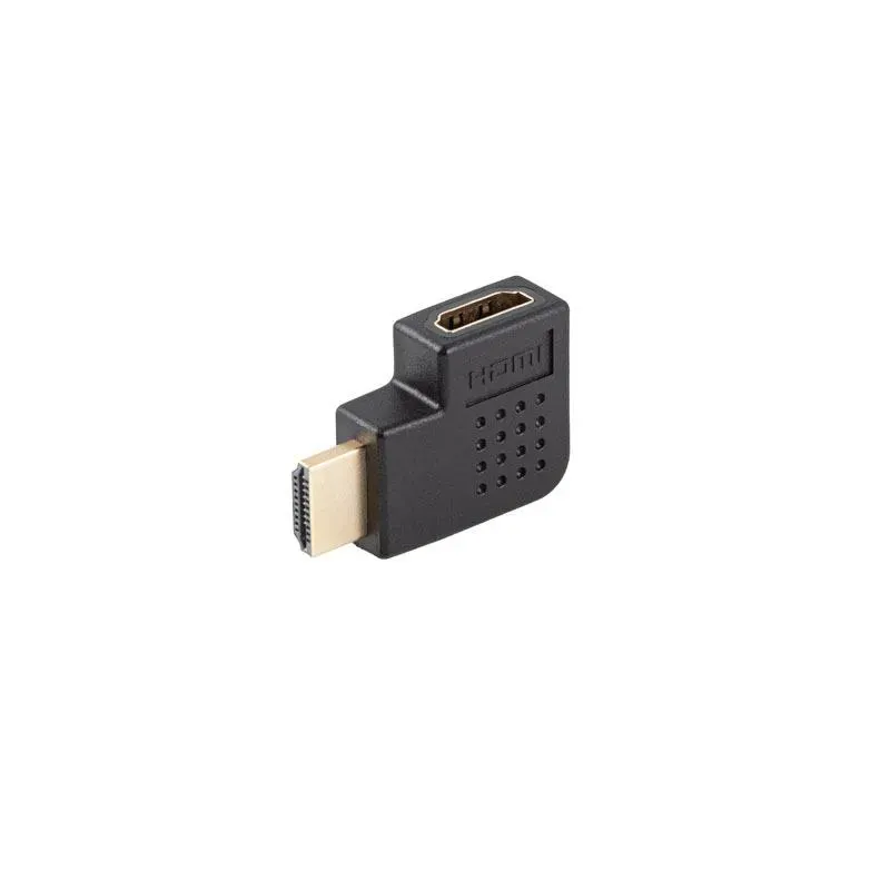 Adapter Lanberg HDMI(M) - HDMI(F) 4K kątowy prawo czarny