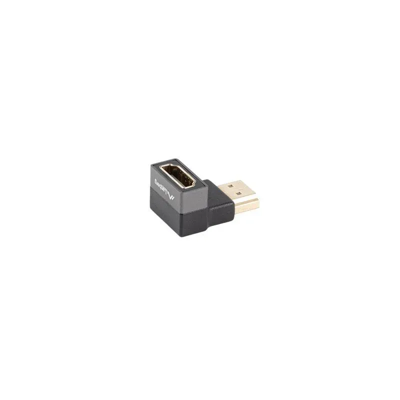 Adapter Lanberg HDMI(F)- HDMI(F) 8K kątowy dół aluminimum srebrny