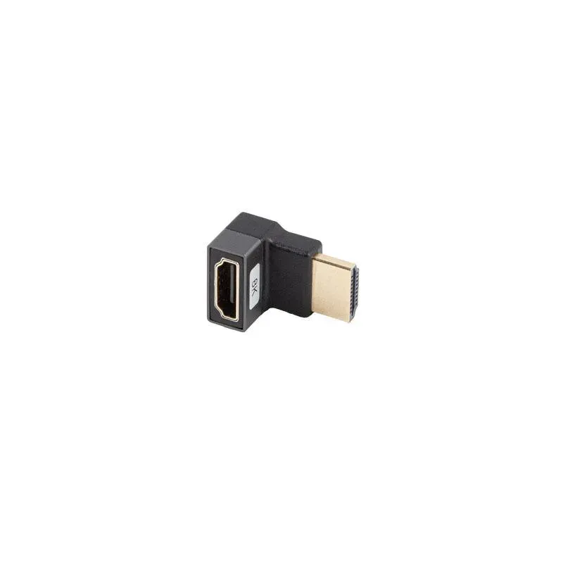 Adapter Lanberg HDMI(F)- HDMI(F) 8K kątowy góra aluminimum srebrny