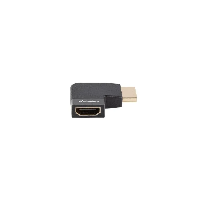 Adapter Lanberg HDMI(F)- HDMI(F) 8K Kątowy Prawo Aluminimum Srebrny