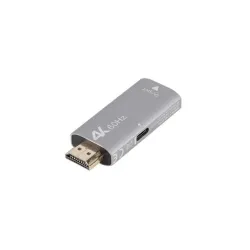 Adapter Lanberg HDMI (M) - Displayport (F) 4K srebrny