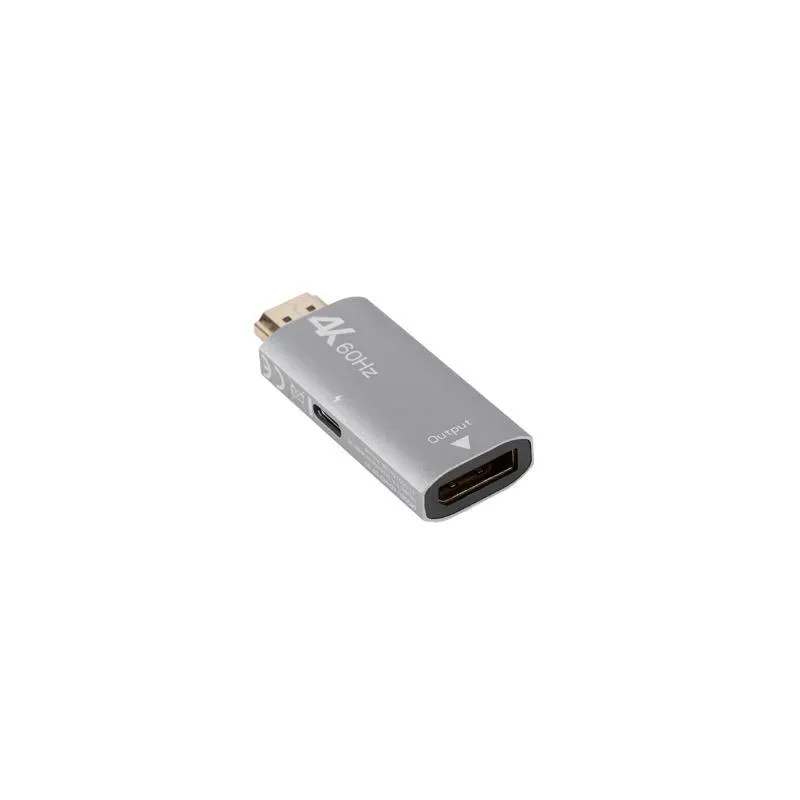Adapter Lanberg HDMI (M) - Displayport (F) 4K srebrny