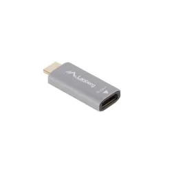 Adapter Lanberg HDMI (M) - Displayport (F) 4K srebrny