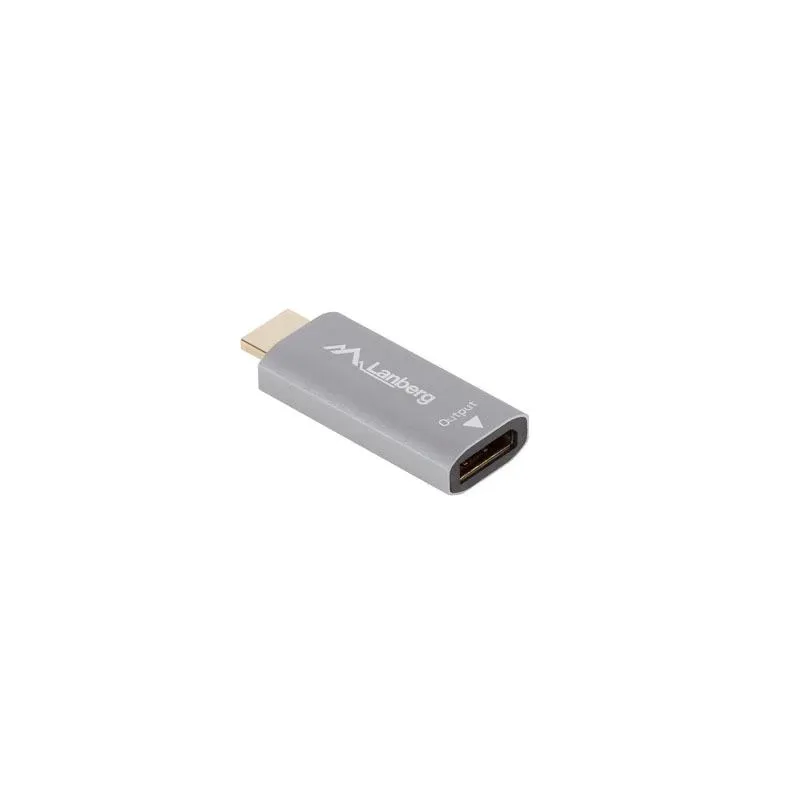 Adapter Lanberg HDMI (M) - Displayport (F) 4K srebrny