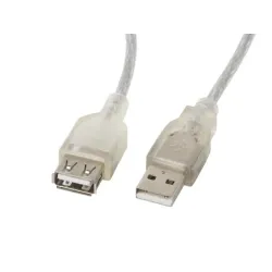 Przedłużacz USB 2.0 Lanberg AM-AF 1,8m Ferryt transparenty
