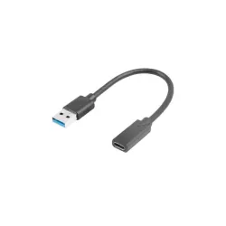 Kabel USB 3.1 Lanberg USB type-C(F) 3.1 - USB-A(M) 0,15m czarny