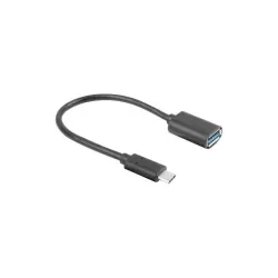 Kabel USB 3.1 Lanberg USB type-C(M) 3.1 - USB-A(F) 0,15m czarny