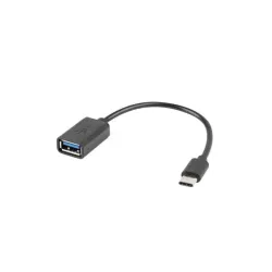 Kabel USB 2.0 Lanberg USB type-C(M) - USB-A(F) 0,15m OTG czarny